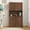Walnut + MDF, variant on 70.87" Tall Wardrobe& Kitchen Cabinet, with 6-Doors, 1-Open Shelves and 1-Drawer for bedroom,Rustic Oak