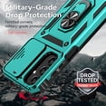 thumbnail image 4 of for Samsung Galaxy A15 5G Case with Slide Camera Cover HD Screen Protector [ Grade 16ft. Drop Tested]  Ring Holder Kickstand Protective Phone Case for Galaxy A15 5G 2024, Mint, 4 of 9
