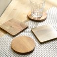 thumbnail image 4 of Raindrops Cup Cushions Wooden Coasters Wood Color 2Pcs 3.93X3.93X0.39in, 4 of 8