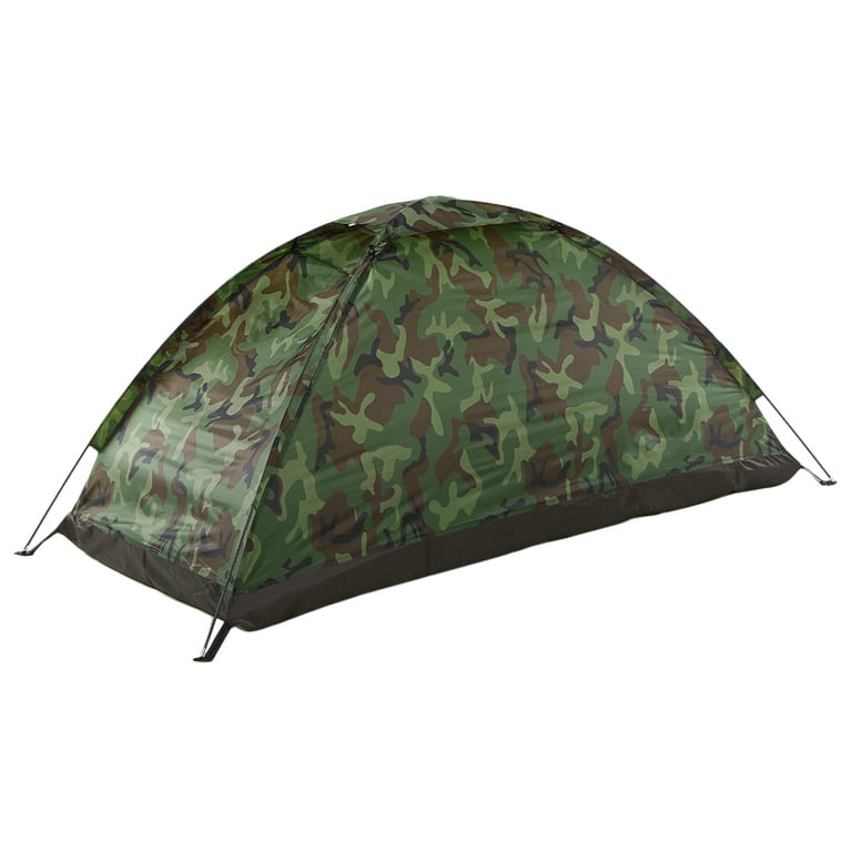 Ametoys Camping Tent for 1 Person Single Layer Outdoor Portable Camouflage Travel Beach Tent