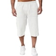 thumbnail image 3 of LILIYA Men's Capri Shorts Casual Baggy Knee Length 3/4 Pants Summer Elastic Waist Lightweight Beach Pants Drawstring Lounge Shorts with Pockets 2026, 3 of 6