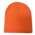 thumbnail image 3 of Daily Knited Plain Beanie - Stay Warm Stylish Stretchy Soft Beanie Hats for Men and Women, 8 inch, Heather Orange, 3 of 7