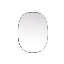 Elegant Decor Metal Frame Oval Mirror 27x36 Inch in Silver