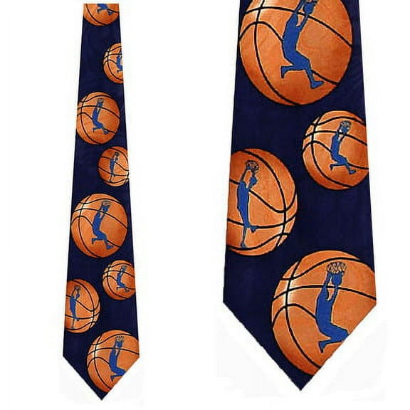 Basketball Slam (Navy) Necktie Mens Tie