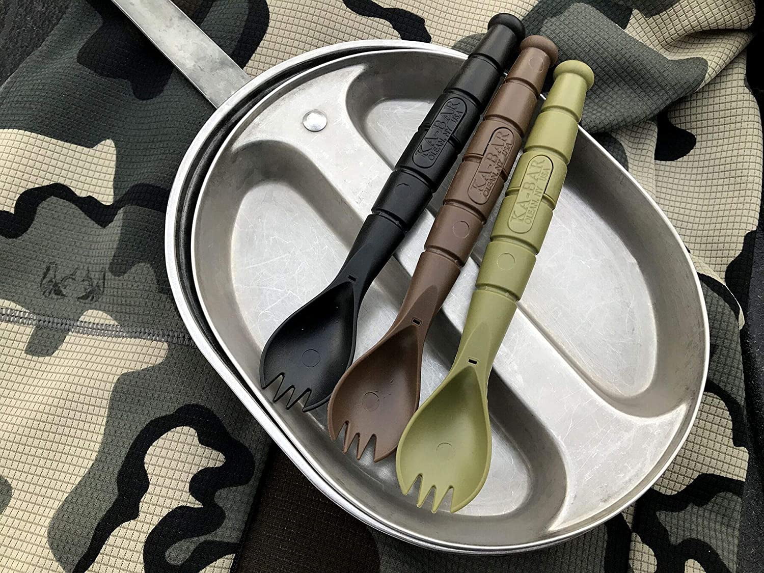 KA-BAR Tactical Spork Field Kit Spoon Fork Knife 3-Pack A