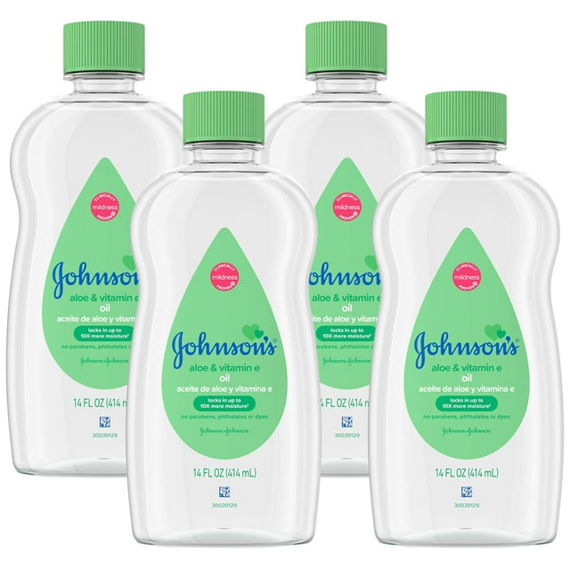 Aceite para Bebés Johnson's con Aloe Vera y Vitamina E 414 ml Pack de 4