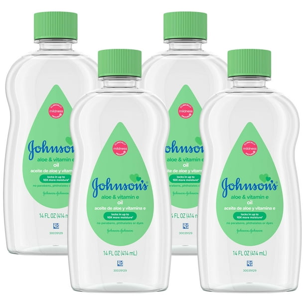 Aceite para Bebés Johnson's con Aloe Vera y Vitamina E 414 ml Pack de 4