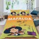 thumbnail image 2 of Mafalda Conjunto de sábanas temático, trío de piezas, cómodo y amigable con la piel, diseño único, regalo de decoración para el hogar para familiares, amigos y fans,140cm *210cm, 2 of 6