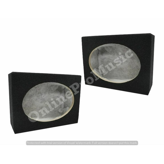 PAIR 6X9 SQUARE MDF SPEAKER BOX W/ BLACK Carpet & Terminal Cups. CAR AND HOME