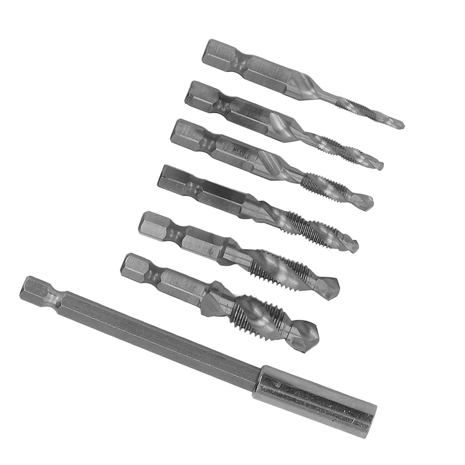 Drill Tap Set, Integrated Spiral High Speed Steel Metric Drill Taps 6