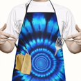 thumbnail image 2 of Blue Tie Dye Spiral Pattern Apron-Garden Aprons for Women with Pockets-Cotton Linen Waterproof Kitchen Cooking Gardening Aprons Adjustable for Kitchen,Cooking,BBQ and Salon 33x27 Inch, 2 of 7