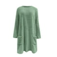 thumbnail image 6 of ManxiVoo Women's Long Sleeve Pullover Two Piece Set Winter Cozy Double Fabric With Functional Pockets Embossed Texture XXL Size Light Green, 6 of 6