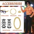 thumbnail image 7 of Alaiyaky 70s Disco Outfit Men Disco Costume Set Men with Shirt Flared Pants Accessories 1970s Fancy Dress for Adults Hippie Costume for Halloween Carnival Party, 7 of 7