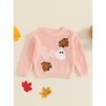 thumbnail image 4 of Loicainy Toddler Baby Boys Girls Halloween Sweaters 3 6 9 12 18 24 Months 2T 3T Witch Pumpkin Letter Ghost Long Sleeve Round Neck Ribbed Knitted Pullover Tops, 4 of 9