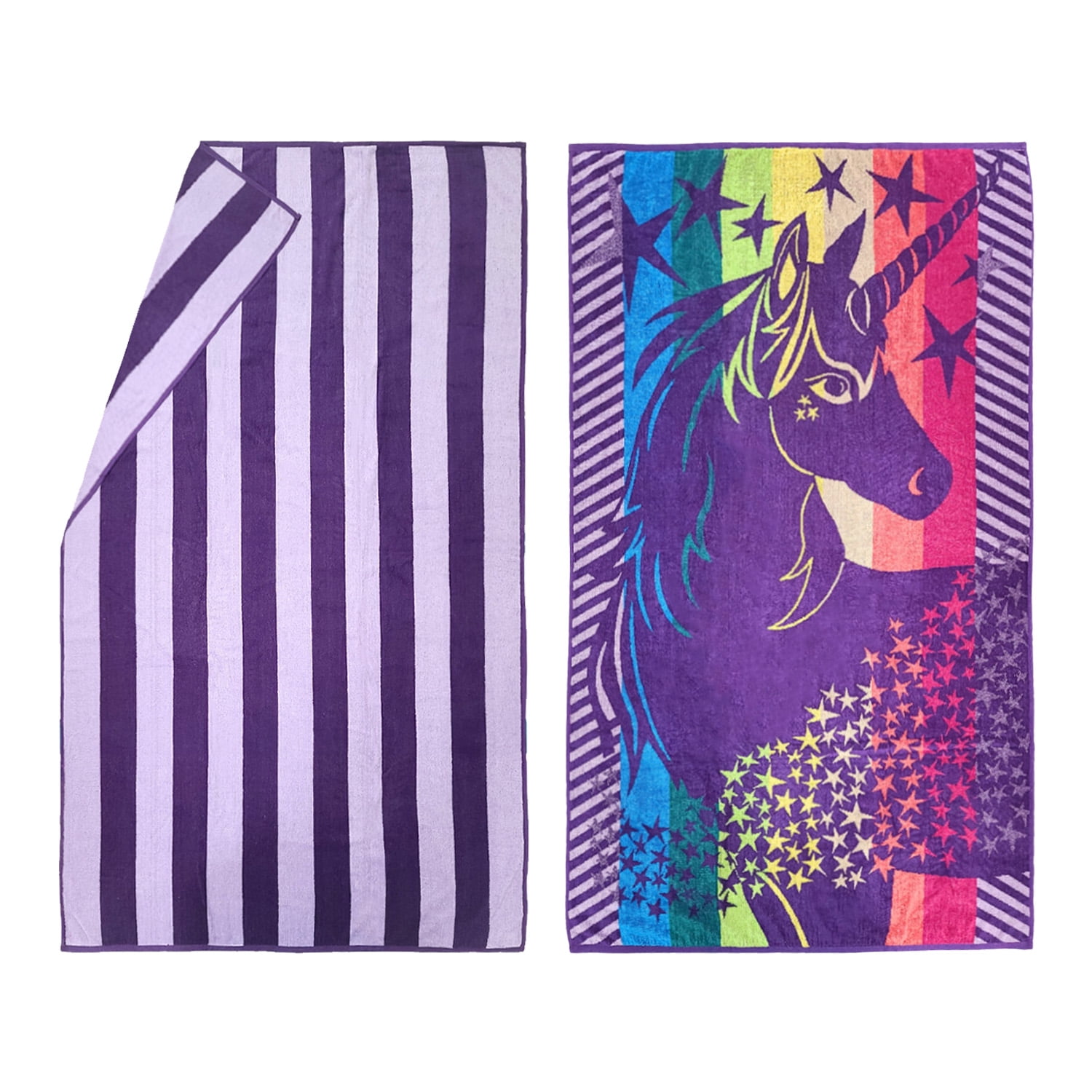 Kaufman - Premium 2-Pack Velour Oversized Double Jacquard Reversible 750 GSM Beach, Pool Towel, Plush Towel, 40in x 70in, Luxurious 100% Cotton (Pnk/UNI)