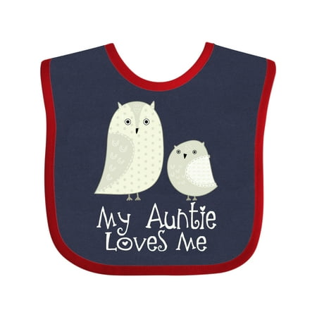 

Inktastic My Auntie Loves Me Owl Boys or Girls Baby Bib