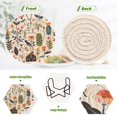 thumbnail image 4 of Haosy Set of 6 Drink Woven Coaster with Holder Heat Resistant Non-Slip Bar Coasters 4 Inches Flower House Leaves, 4 of 7