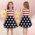 thumbnail image 2 of ZACPNCV Girls 4th of July Dress Toddler Girl USA Flag Dresses Flutter Sleeve Patriotic Clothes Independence Day Outfits Blue 13-14 Years, 2 of 6