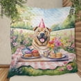 thumbnail image 3 of Happy Mother's Day Chinese Shar-Pei with Sweets and Flowers at a Picnic Quilt Blanket Dog Lover Cozy Comforter Throw Blanket - 13005, 3 of 5