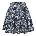 thumbnail image 5 of KDFJPTH Skirts for Women Summer Cute High Waist Ruffle Print Swing Beach Mini Skirt, 5 of 7