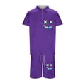 thumbnail image 4 of Short Sets for Men Short Sleeve Quarter Zip Polo Shirt and Shorts 2 Piece Matching Set Mens Summer Outfits, 4 of 4