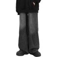 thumbnail image 6 of EMMIOL Men's Y2K Vintage Black Wash Wide Leg Jeans 90s Mid Rise Loose Hip Hop Denim Pants, 6 of 6