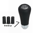 thumbnail image 1 of Car Manual Gear Shift Knob Shifter Black Leather Red Stitch 6 Speed Universal, 1 of 7