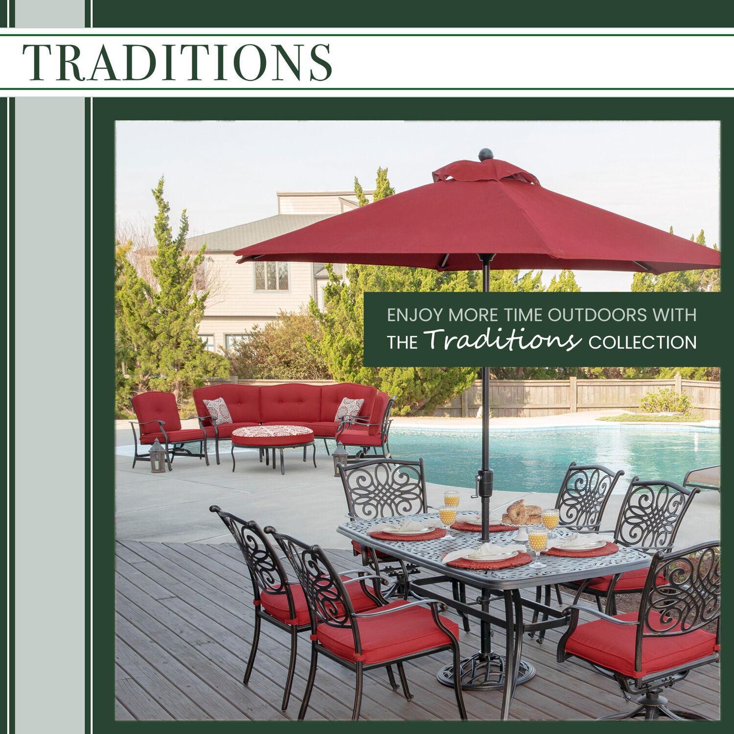 Hanover Traditions 5-Piece Outdoor Patio Dining Set, Wicker Back Cast Aluminum Chairs and 42"  Table - image 4 of 9