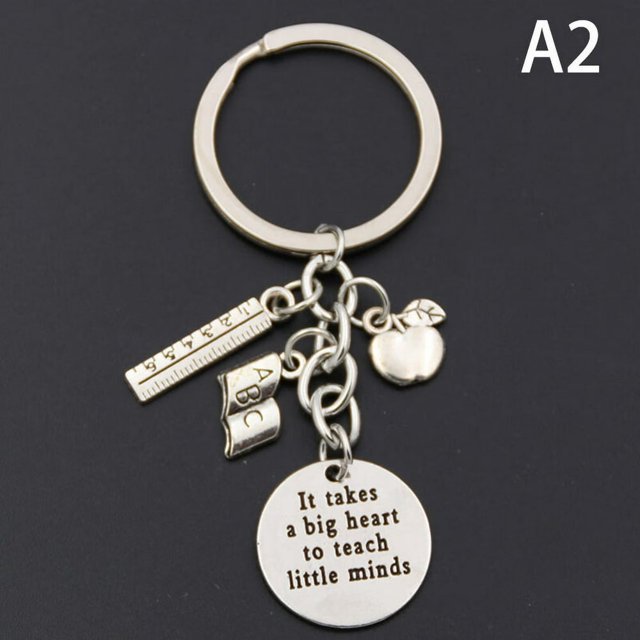 Teacher Keychains Ruler Keyring Key Ring Jewelry for Teachers Day Gift