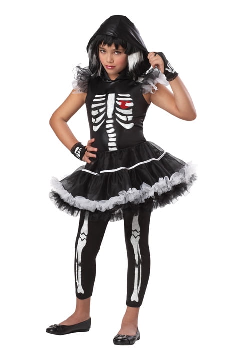 Girls California Costumes Skela-Rina Skeleton Ballerina Child Costume Small 6-8