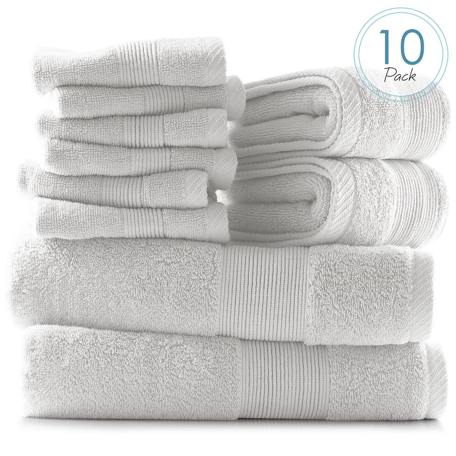 2 Pack 700GSM White Bath Towel Set 100% Virgin Cotton Hotel Bargain 27x54" Towel 