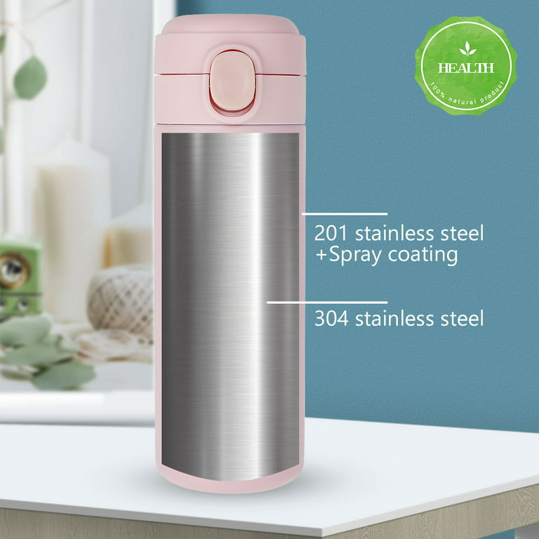 Duety Stainless Steel Travel Mug with Leak-Proof Lid Insulated Vacuum Thermos Coffee Mug Pop-Up Travel Coffee Cup for Hot and Cold Water Coffee and