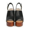 thumbnail image 4 of Qupid DB02 Women Leatherette Peep Toe Slingback Block Heel Clog Sandal, 4 of 5