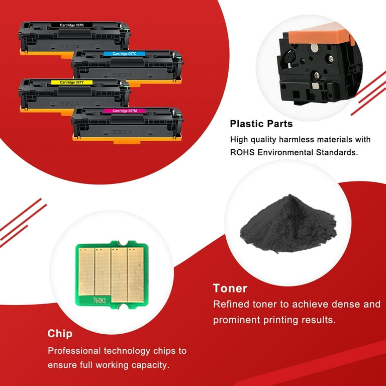 Aztech 067 Toner Cartridge 4-Pack, Black, Cyan, Magenta