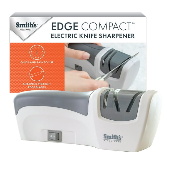 Kitchen IQ Essentials Compact Electric Knife Sharpener, White
