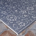 thumbnail image 5 of Couristan 5.25' x 7.5' Navy Blue and Ivory Floral Rectangular Outdoor Area Throw Rug, 5 of 6