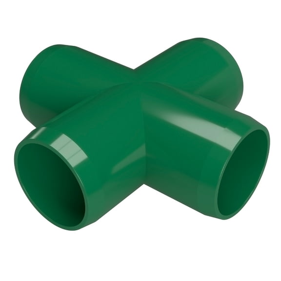 FORMUFIT F034CRX-GR-8 Cross PVC Fitting, Furniture Grade, 3/4" Size, Green , 8-Pack