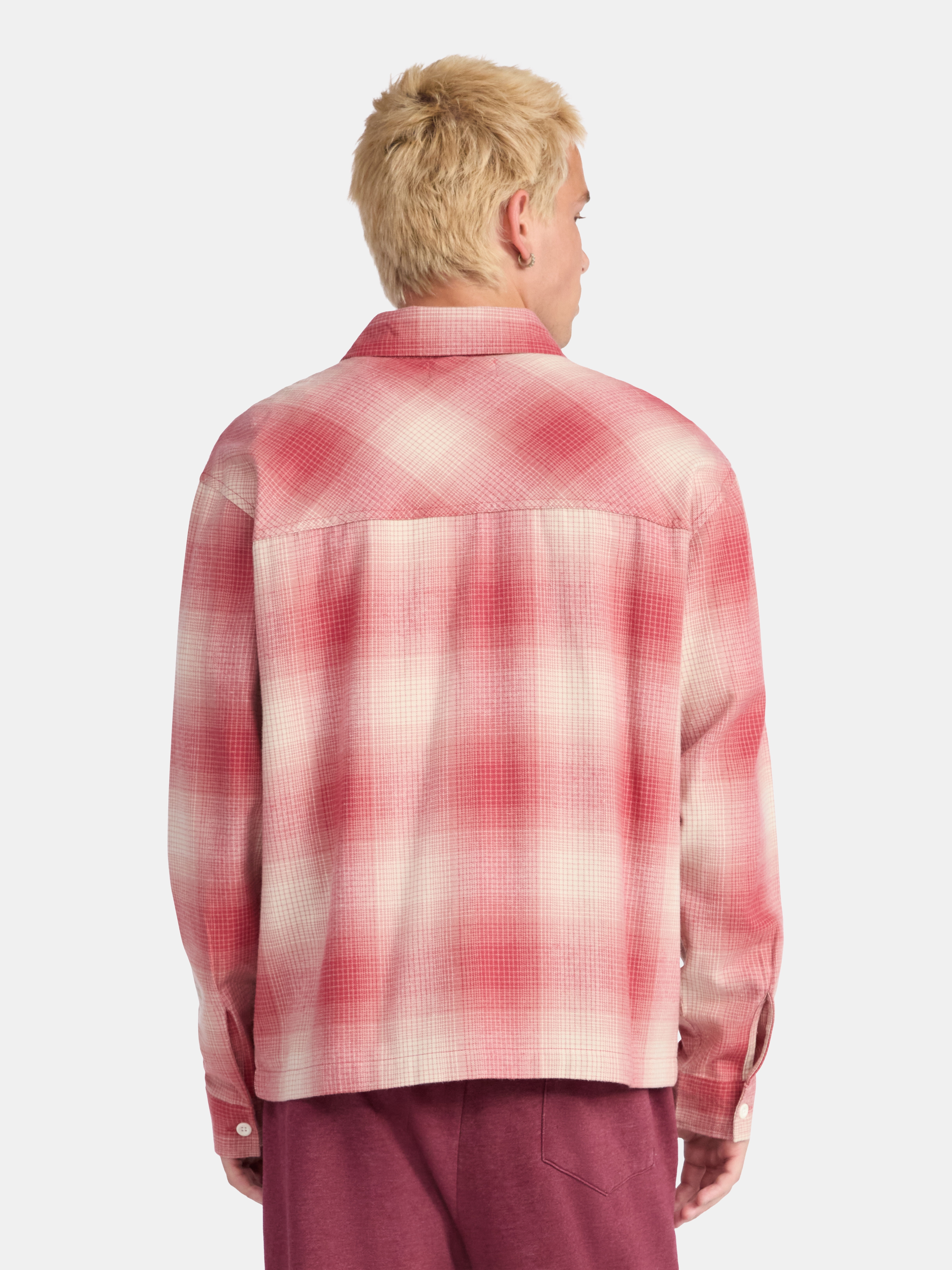 No Boundaries Collared Cotton Boxy Cropped Fit Flannel Shirt, Men's and Big Men's Sizes XS-5XL