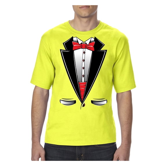 "Mens and Big Mens Tuxedo Prom Costume T-Shirt, up to size 3XLT"