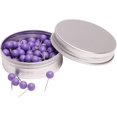 thumbnail image 1 of 100PCS 1/4 Inch Small Round Head Map Tacks Pins for Home Office Bulletin Cork Board Use and DIY Craft Project (Purple), 1 of 3