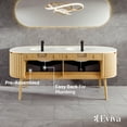 thumbnail image 6 of Eviva Haven 71"W x 22"D Oak Freestanding Bathroom Vanity with White Solid Surface Integrated Sink Top, 6 of 7