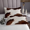 thumbnail image 3 of Erosebridal Brown Cow Print Quilt Sets for Queen Size Bed, Farm Animal Cowhide Bed Set, Microfiber 3-Piece, 3 of 5