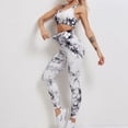thumbnail image 2 of 2Pcs Women Yoga Set Tracksuit Clothes for Women Sexy Tie-dye Sportswear High Waist Athletic Leggings Workout Bra Tight Set, 2 of 9