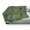 thumbnail image 3 of Banana Leaf Soft Flannel Fleece Blanket, Coconut Palm Tree on Modern Abstract Backdrop Rainforest Design, Cozy Plush for Indoor and Outdoor Use, 50" x 60", Black White Hunter Green, by Ambesonne, 3 of 6
