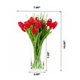 thumbnail image 3 of Enova Home Artificial Flowers Real Touch Tulips and Star Grasses Mixed Fake Silk Flowers Arrangement in Clear Cylinder Glass Vase with Faux Water for Home Office Wedding Decoration (Red), 3 of 3