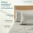 thumbnail image 3 of Casa Platino 100% Egyptian Cotton Sheets – 4 Piece California King Sheets Set, Hotel Style Luxury Silky Sateen Weave for Smooth All-Season Comfort, 15” Snug Fit Deep Pocket – Silver, 3 of 8