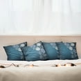 thumbnail image 3 of Ambesonne Art Throw Pillow Cover 4 Pack, Cherry Blossom Bridal Theme, 18", Petrol Blue Lavender, 3 of 6