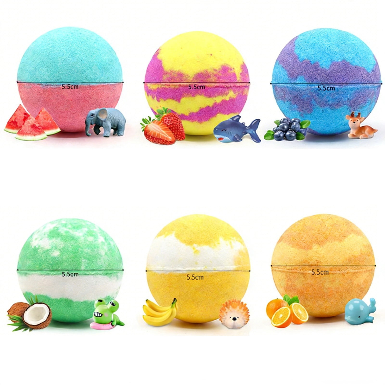 6PCs Ocean Theme Bath Bombs Box Set,Natural Mega Bubble with Surprise Toy,Essential Oil Bubble for Women,Mother Birthday Gifts Inside,Fun and Bright Colors Bubble Set,Ideal Stuffers For Family