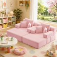 thumbnail image 6 of Oversized Convertible Chaise Lounge 97 Inch Pink Corduroy 2 Seater for Apartment Dorm, 6 of 8