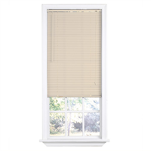 1" Indoor Vinyl Mini Blind, Ivory, 30" x 64"
